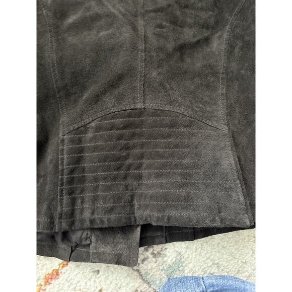 Bcbg Generation Women Genuine Suede Leather Moto Jacket Zip In Dark Brown - Picture 15 of 16